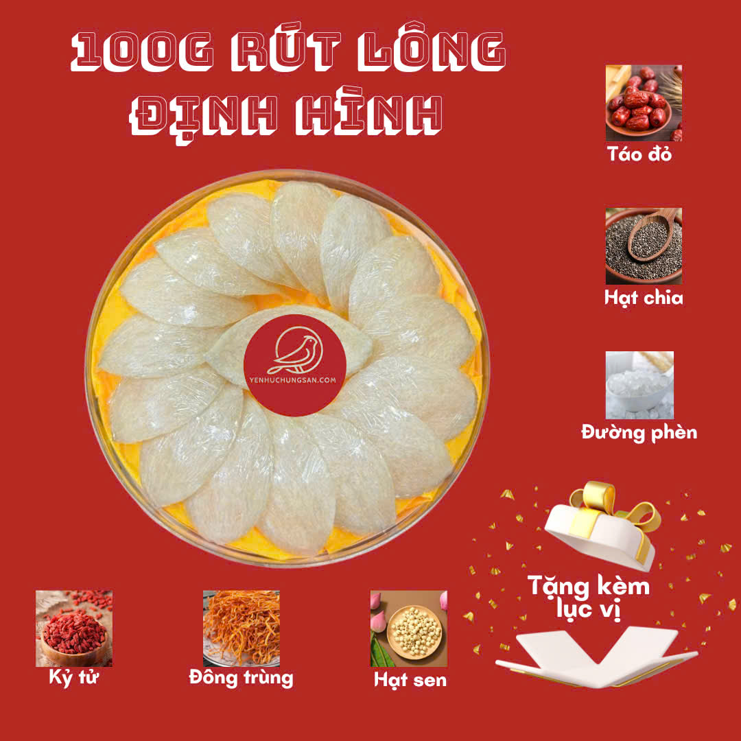 Yến rút lông khô định hình cao cấp A5